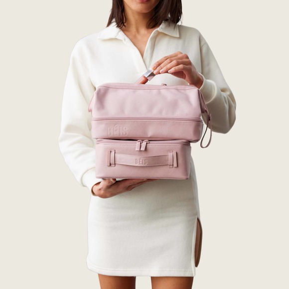BEIS Bags Beis Dopp Kit Atlas Pink Cosmetic Bag Travel Makeup